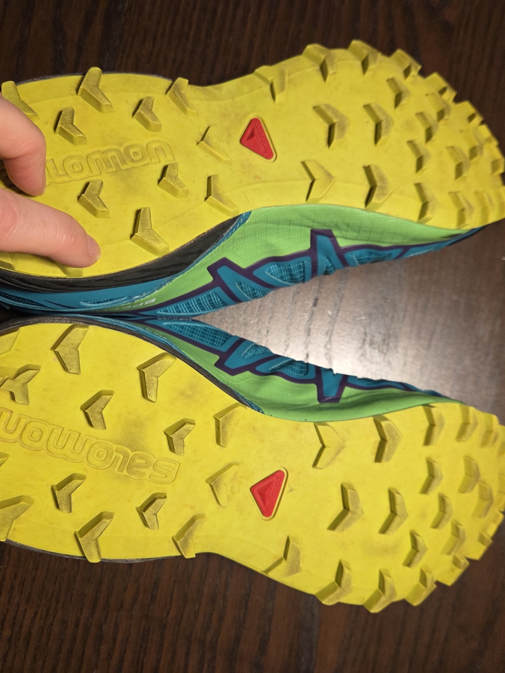 Salomon Speedcross 4 Women's Trail Running Shoes Size 11 Teal/Lime Hiking - Picture 6 of 10